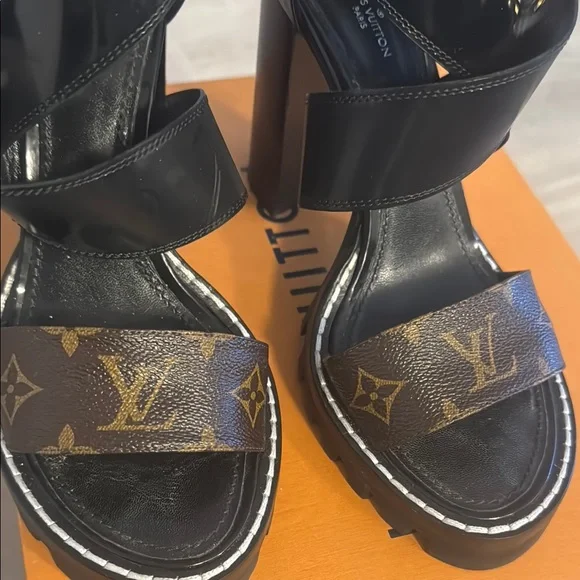 Louis Vuitton Black and Brown Gladiator Sandals - Picture 6 of 6